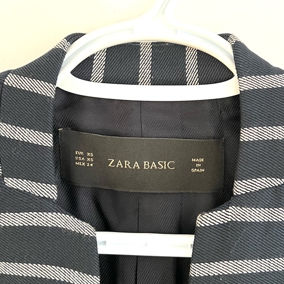 ZARA Navy Pin Striped Tailored Blazer - Picture 5 of 5